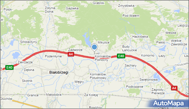 mapa Korniaktów Północny, Korniaktów Północny na mapie Targeo